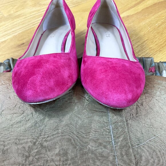 Talbots Heels Suede Chunky Mid Heel Pumps in Red (8.5 M) - Picture 5 of 9